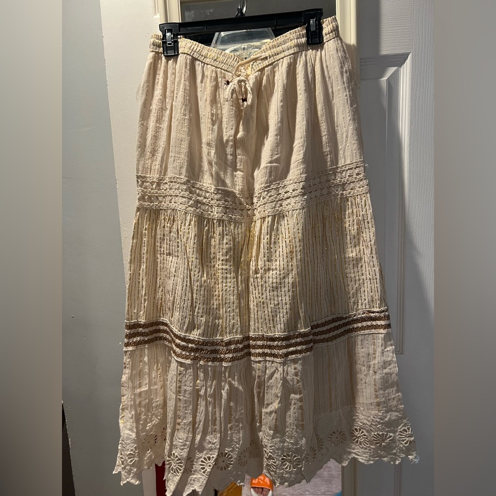 Gold and Cream Bohemian Skirt
